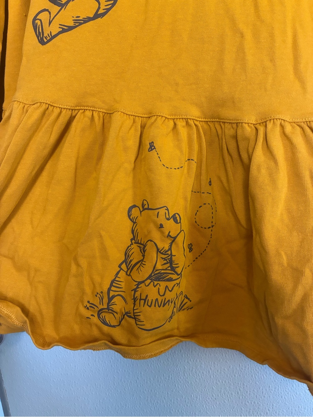 Disney Sweatshirt Style Dress Mustard Yellow Winnie the Pooh Women's XL - Picture 4 of 9